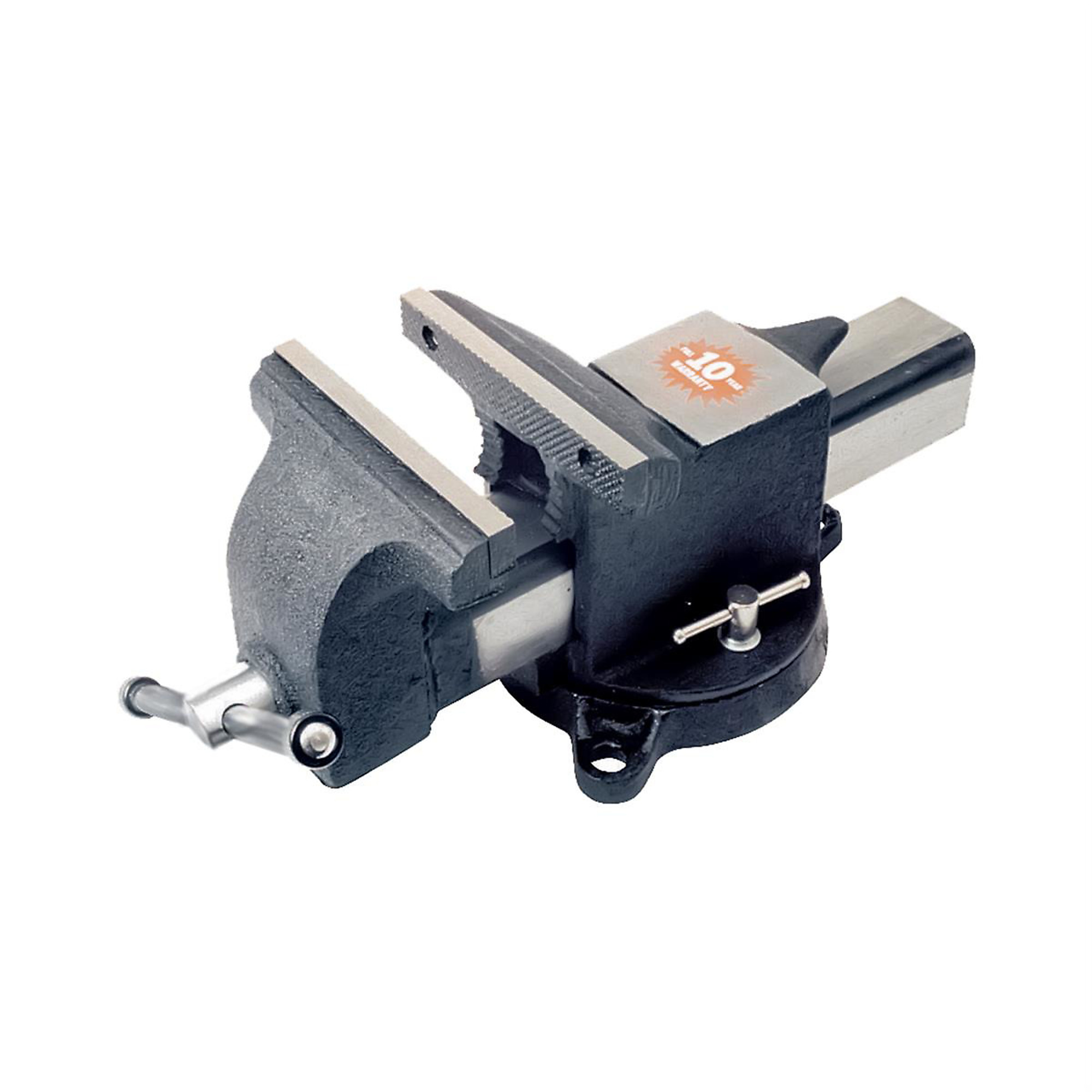 K Tool International Steel Bench Vise — 6in. Jaws, Lockable Swivel Base, Large Anvil, 35 lbs., Model# KTI64106